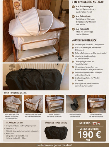 Kunu baby beistellbett - kunu, baby-beistellbett