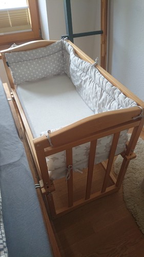Beistellbett aus buche mit - beistellbett,